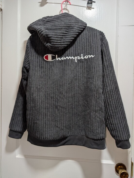 Champion Other - Champion Dark Gray Ribbed Hooded Quarter-Zip Sweater